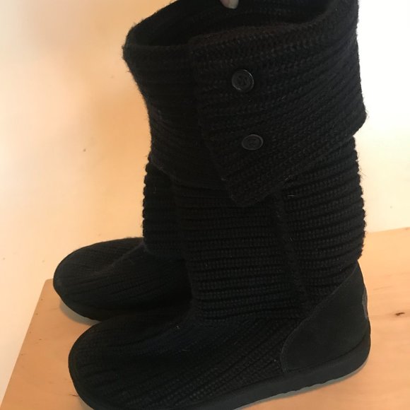 ugg black sweater boots